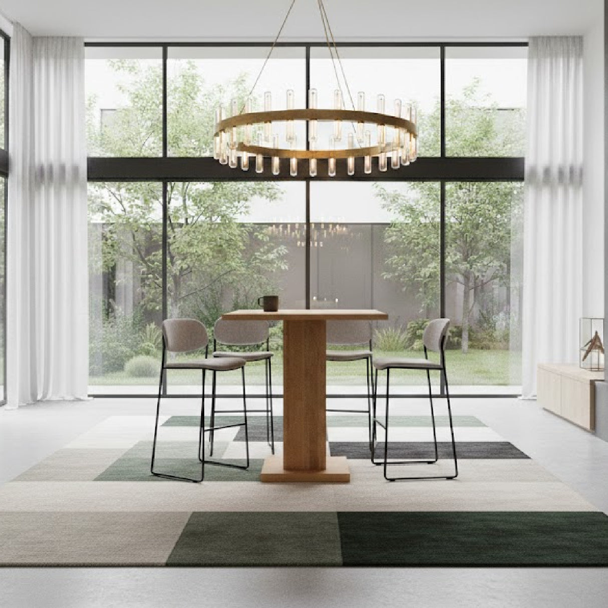Modern European furniture - Natural Oak Square Bar Table - www.oroa.com