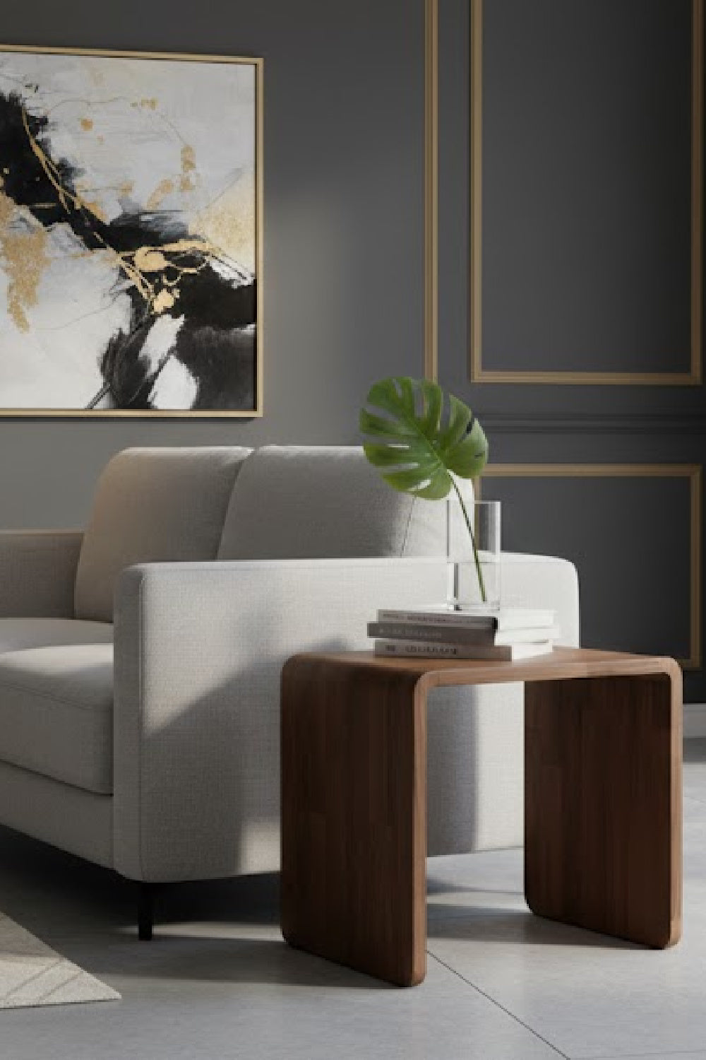 Modern or European furniture - C-Shape Solid Wood Side Table - www.oroa.com