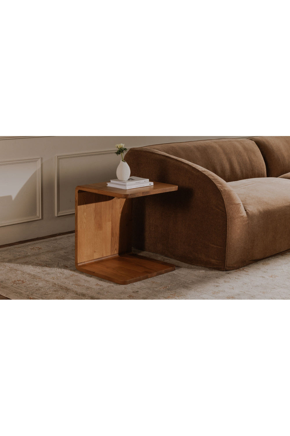 Modern or European furniture - C-Shape Solid Wood Side Table - www.oroa.com