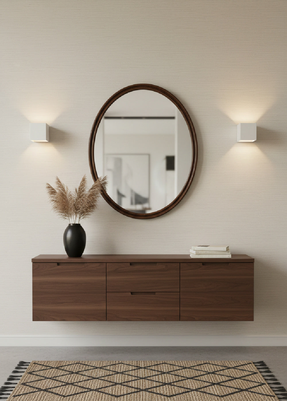 Modern European furniture - Oak Oval Wall Mirror - www.oroa.com