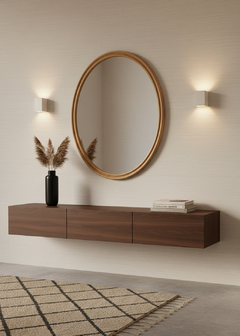 Modern European furniture - Oak Oval Wall Mirror - www.oroa.com