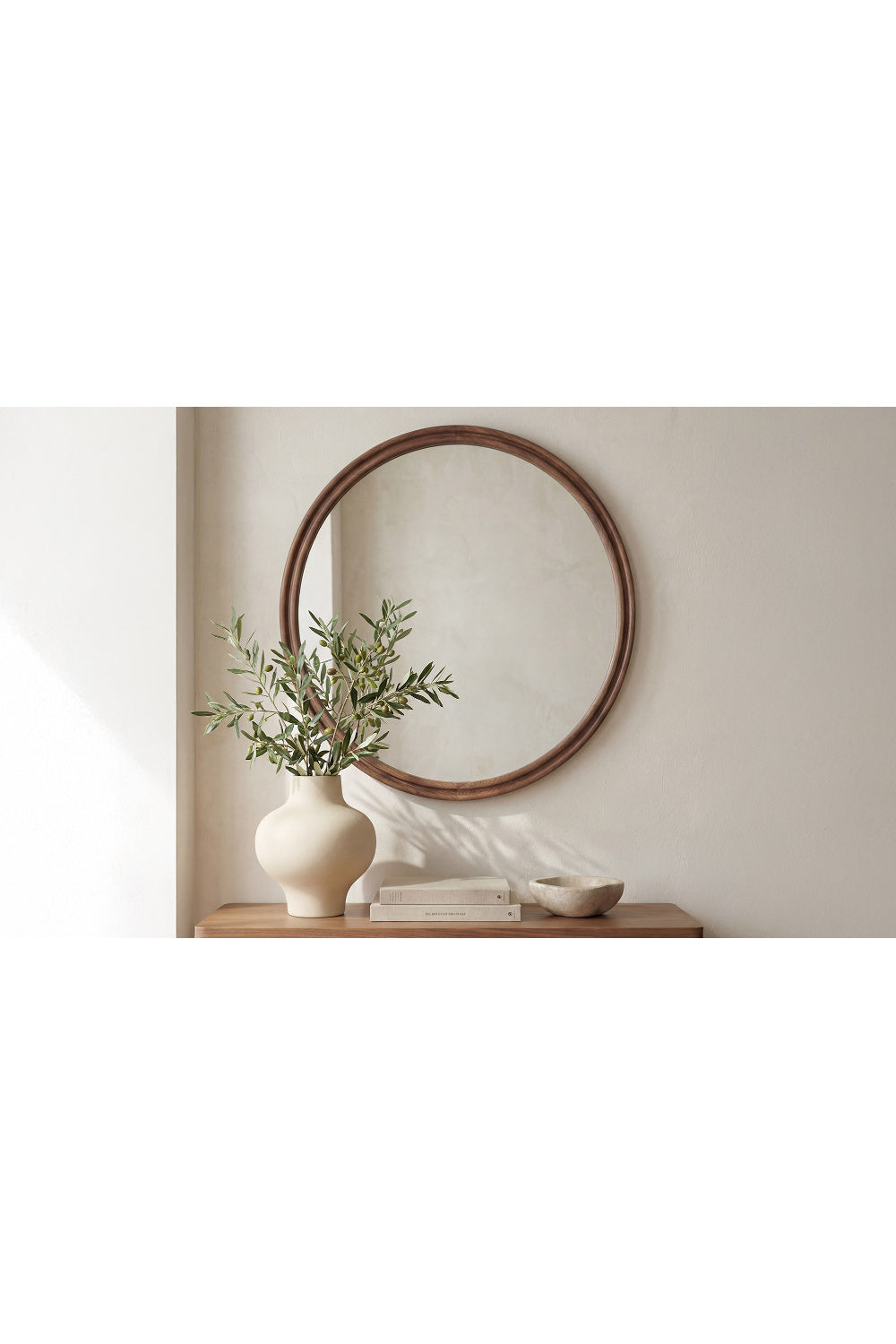 Modern European furniture - Oak Round Wall Mirror - www.oroa.com