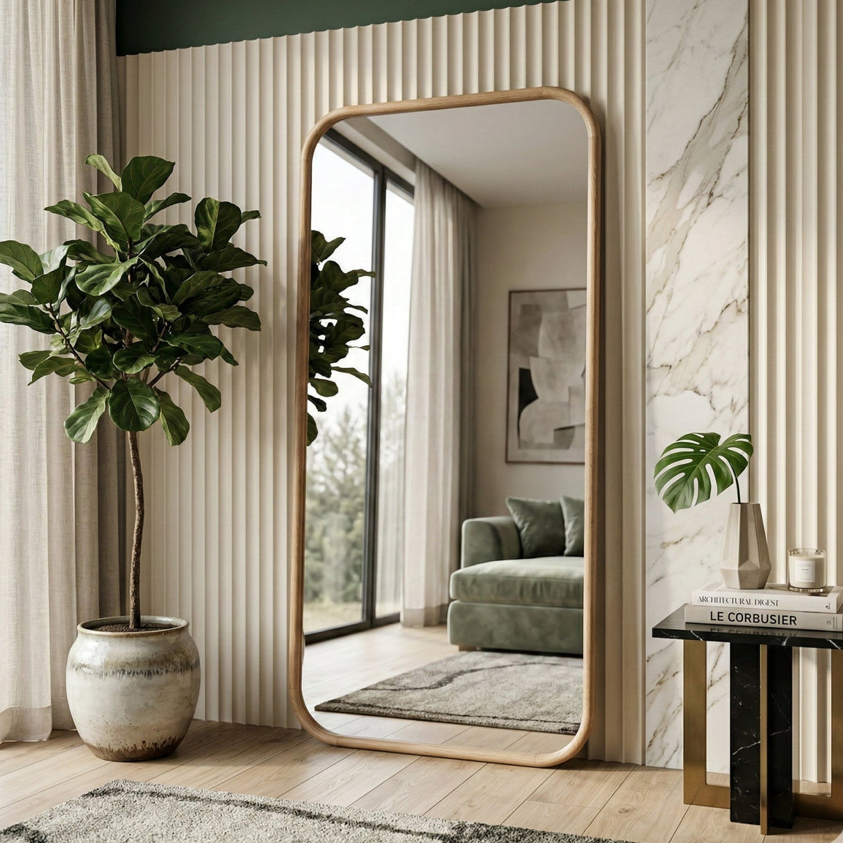 Modern European furniture - Solid Wood Mirror - www.oroa.com