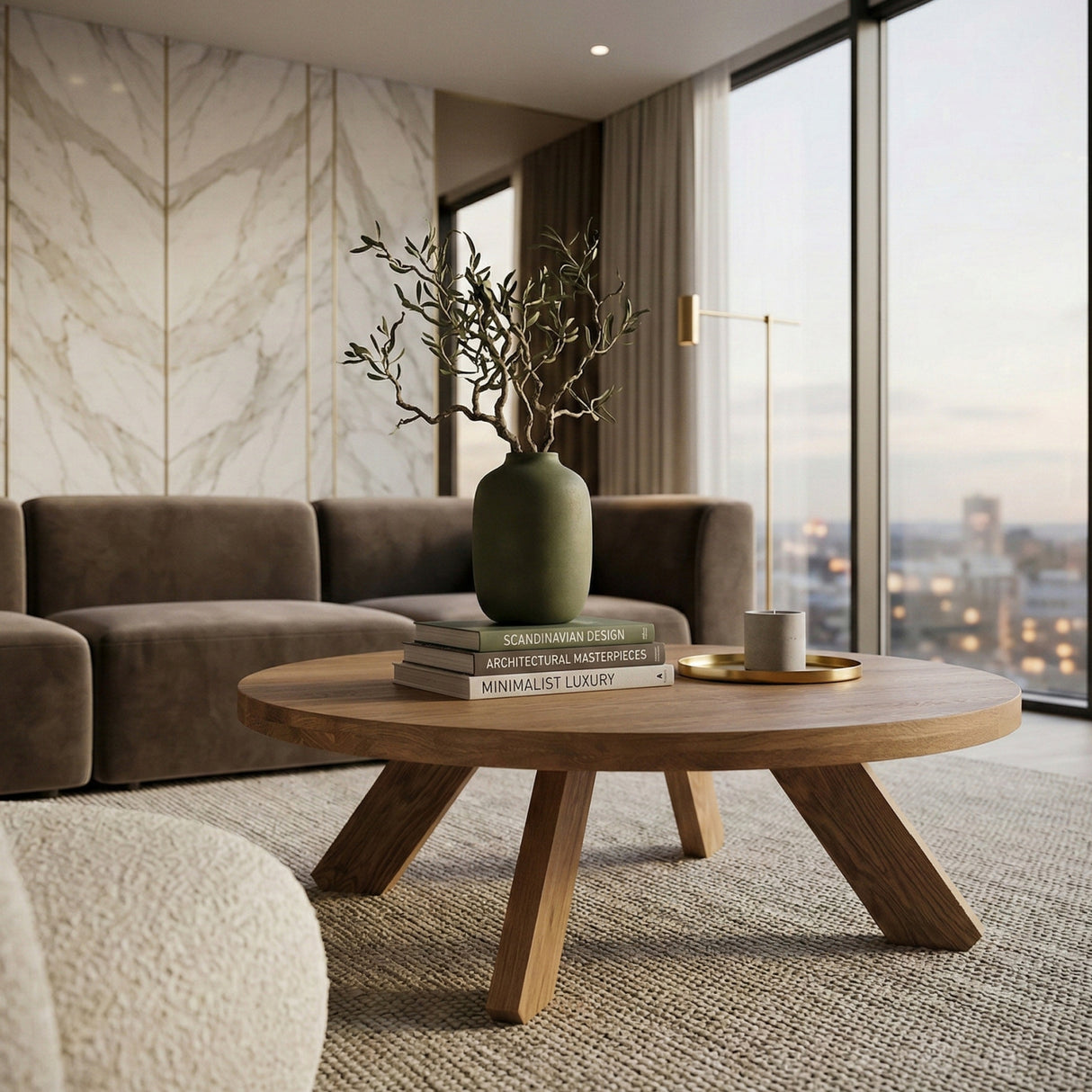 Modern European furniture - Solid Oak Round Coffee Table - www.oroa.com