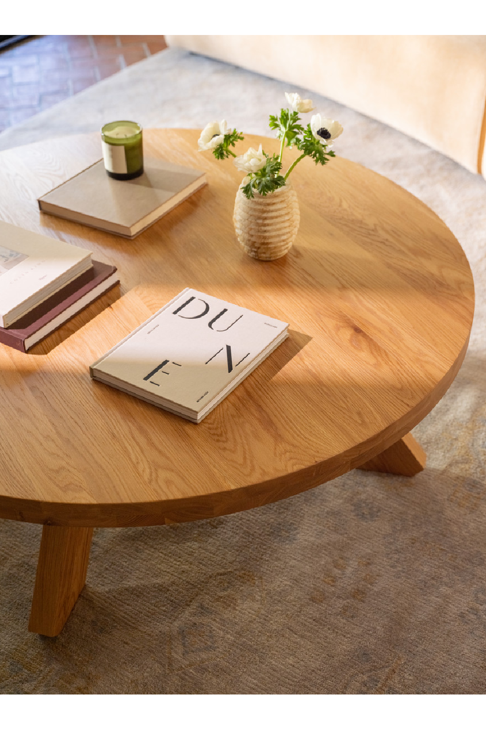 Solid Oak Round Coffee Table | Novi Living Alden | Oroa.com