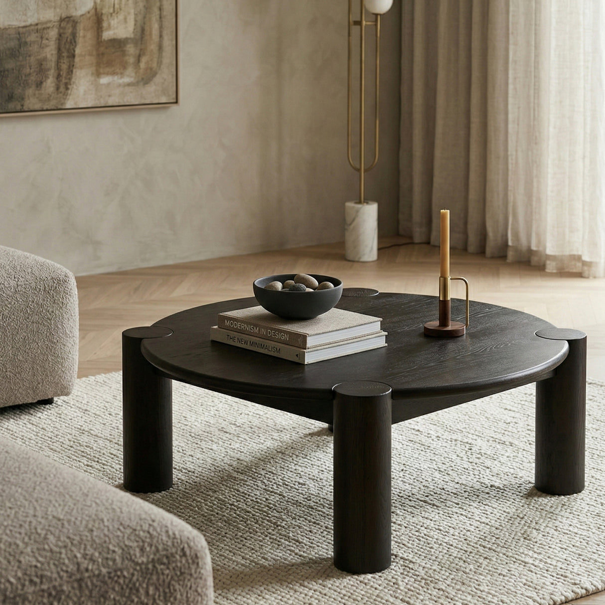 3-Legged Solid Oak Coffee Table | Oroa.com