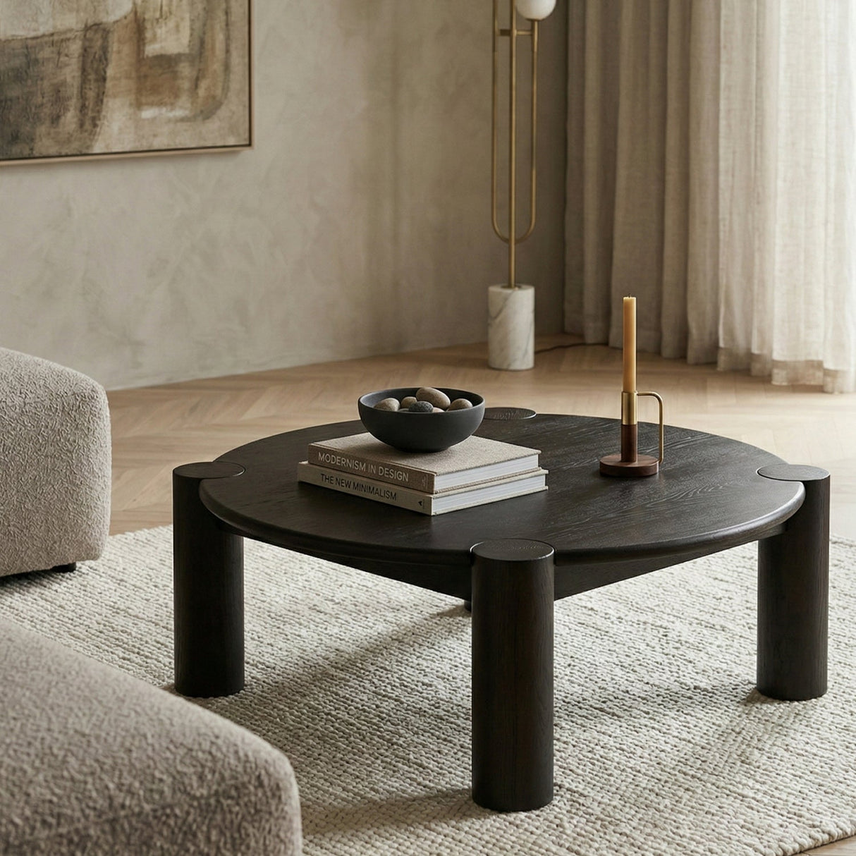 Modern European furniture - 3-Legged Solid Oak Coffee Table - www.oroa.com