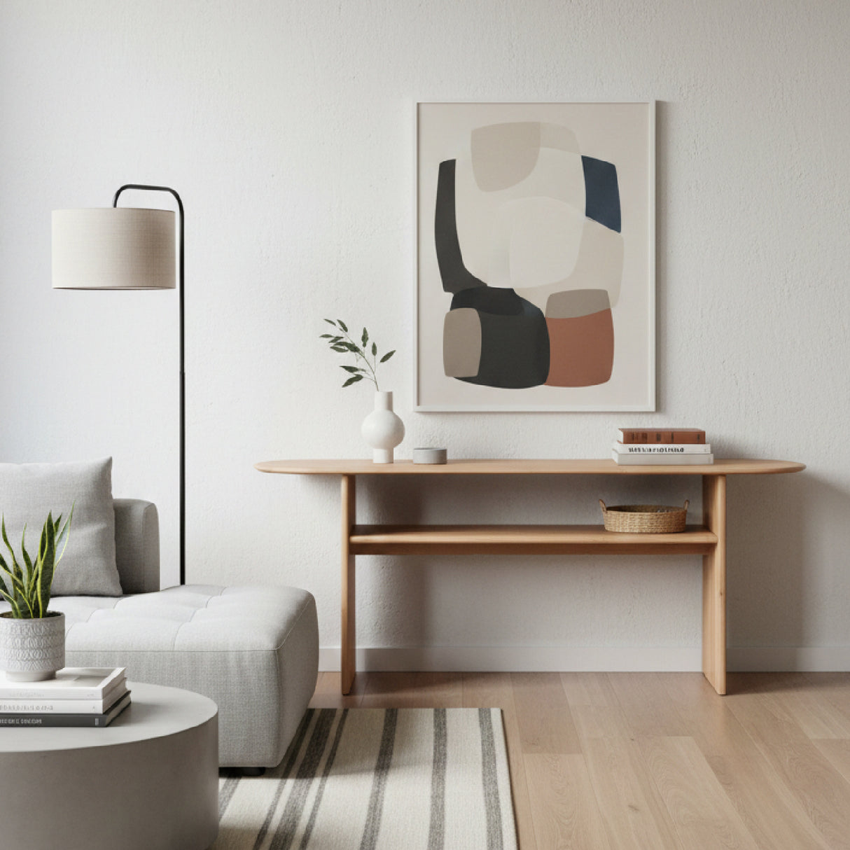 Modern European furniture - Solid Natural Oak Console Table - www.oroa.com