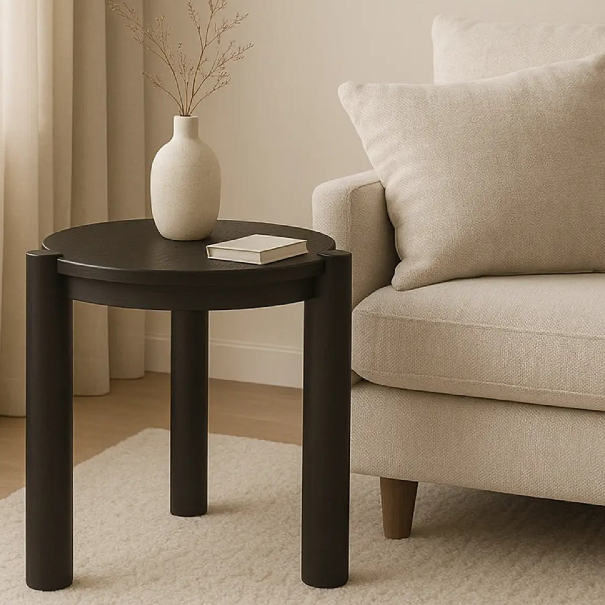 Modern European furniture - 3-Legged Solid Oak Side Table - www.oroa.com