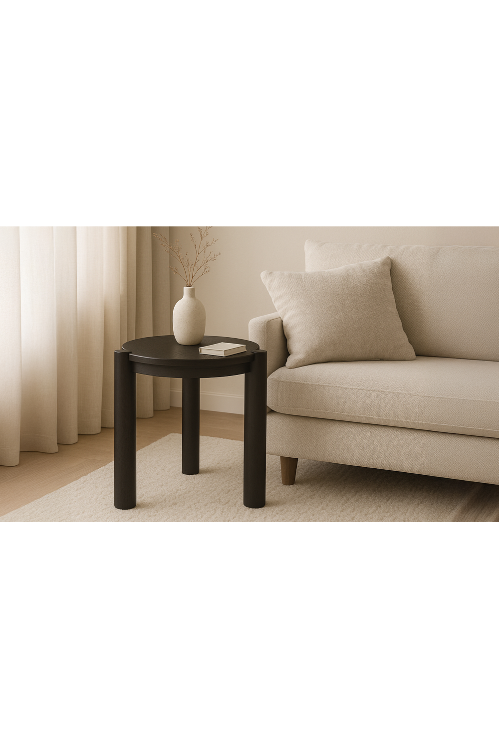 3-Legged Solid Oak Side Table | Novi Living Jack | Oroa.com