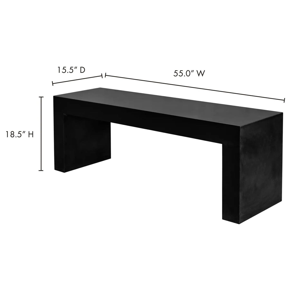 Modern European furniture - 3-Seater Concrete Indoor/Outdoor Bench - www.oroa.com