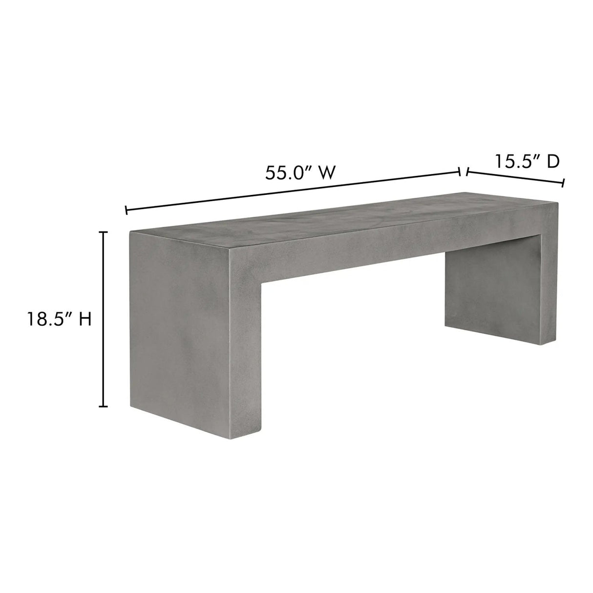 Modern European furniture - 3-Seater Concrete Indoor/Outdoor Bench - www.oroa.com