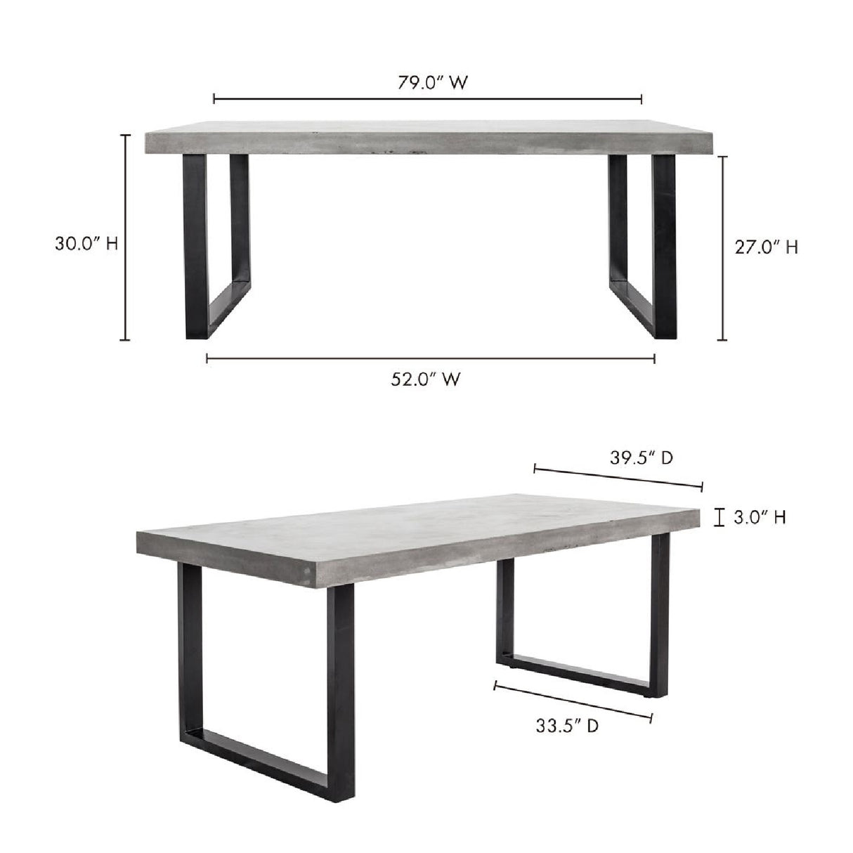 Modern European furniture - Gray Cement Indoor/Outdoor Dining Table L - www.oroa.com | Oroa.com