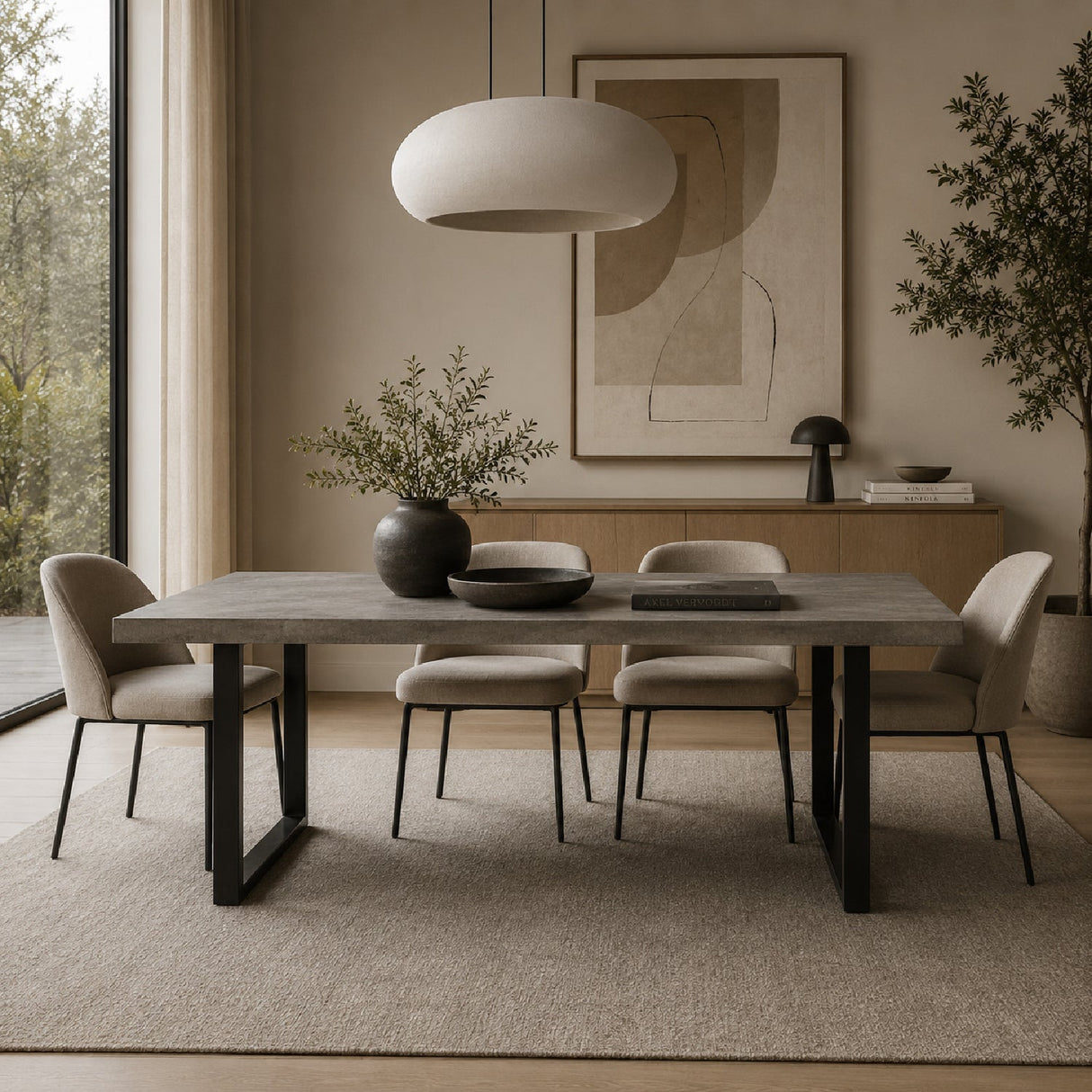 Modern European furniture - Gray Cement Indoor/Outdoor Dining Table L - www.oroa.com