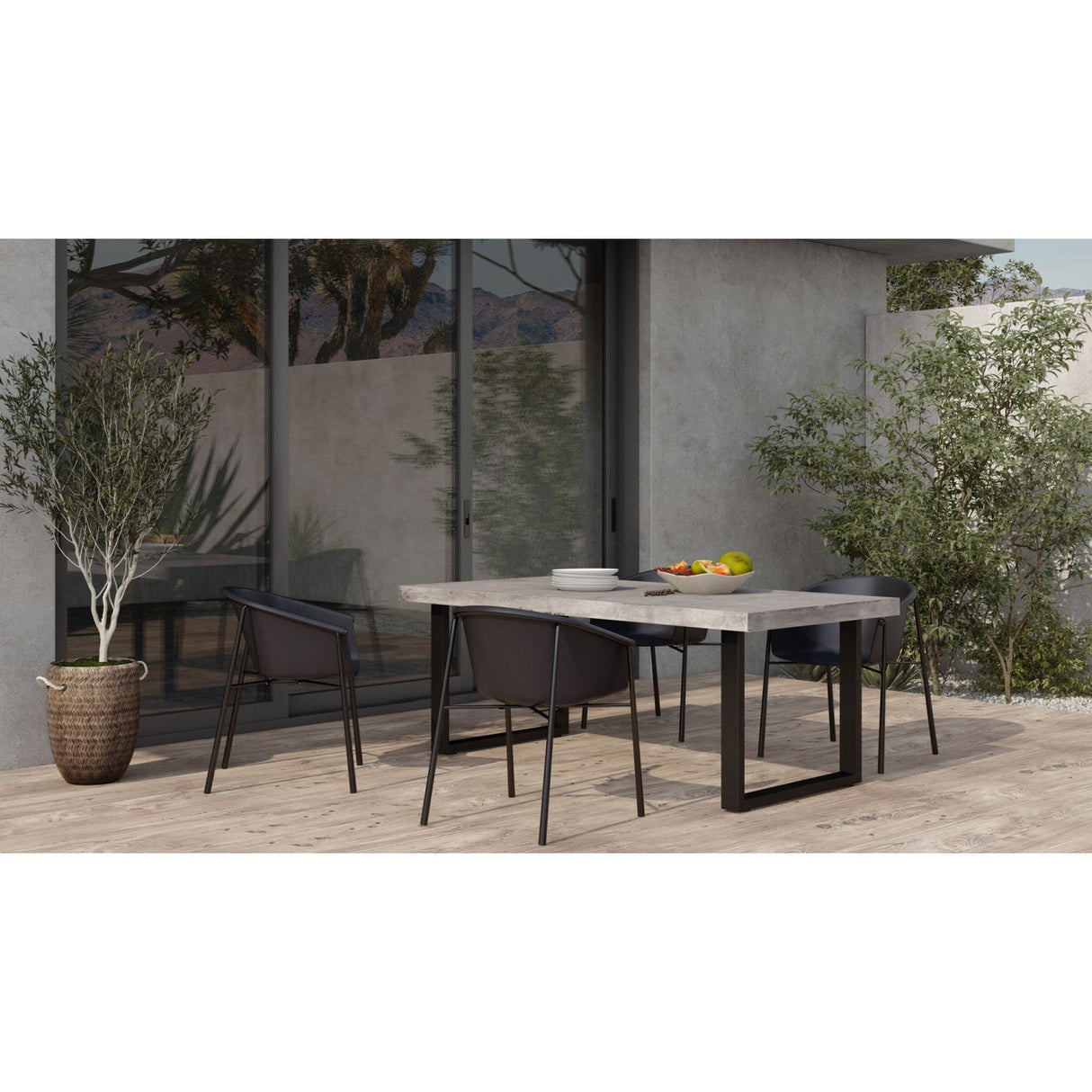Modern European furniture - Gray Cement Indoor/Outdoor Dining Table L - www.oroa.com