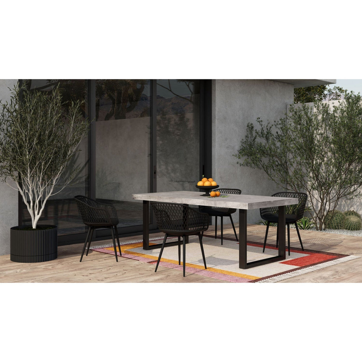 Modern European furniture - Gray Cement Indoor/Outdoor Dining Table L - www.oroa.com