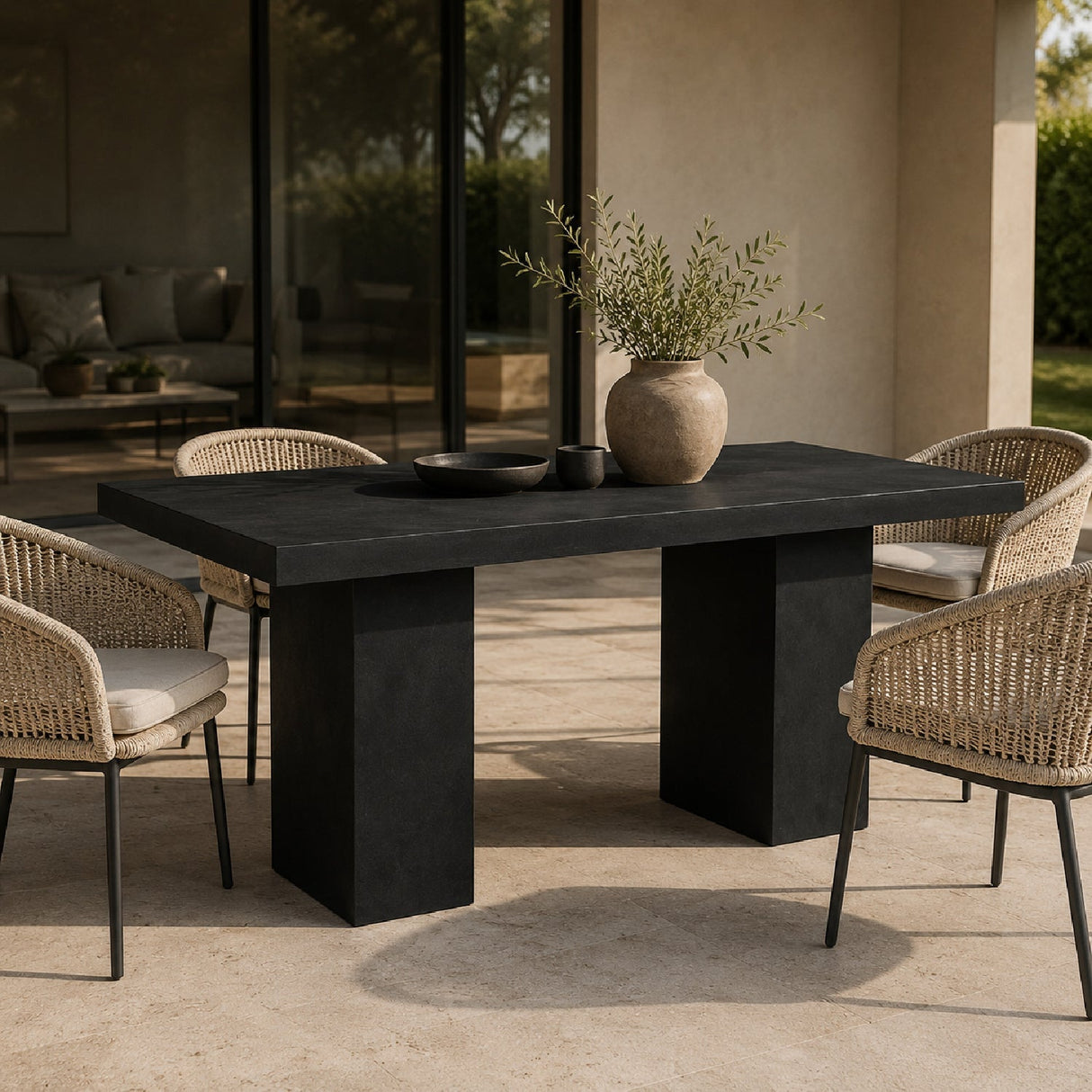 Modern European furniture - Pillar-Legged Indoor/Outdoor Dining Table - www.oroa.com