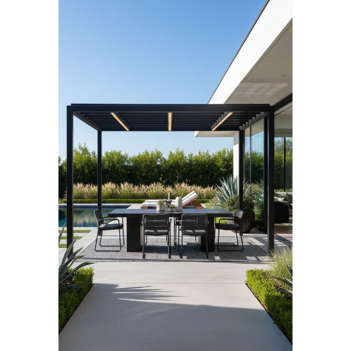 Modern European furniture - Pillar-Legged Indoor/Outdoor Dining Table - www.oroa.com