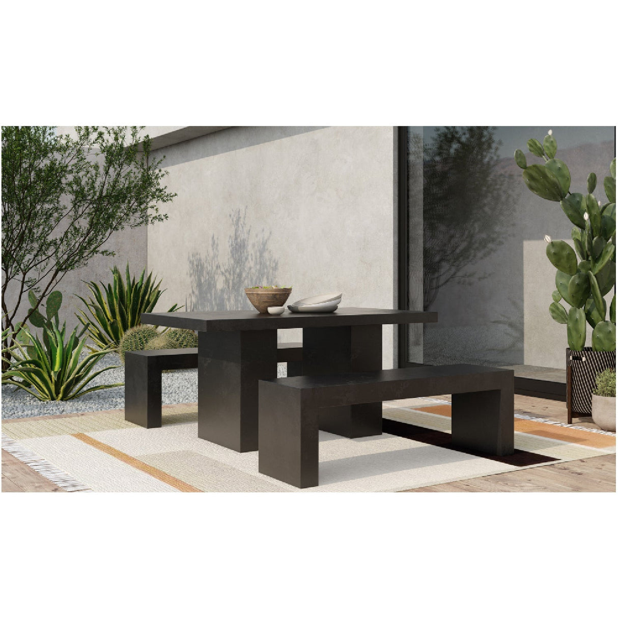 Modern European furniture - Pillar-Legged Indoor/Outdoor Dining Table - www.oroa.com