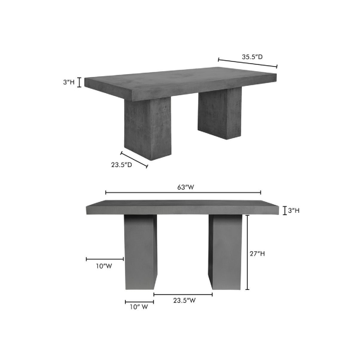 Modern European furniture - Pillar-Legged Indoor/Outdoor Dining Table - www.oroa.com