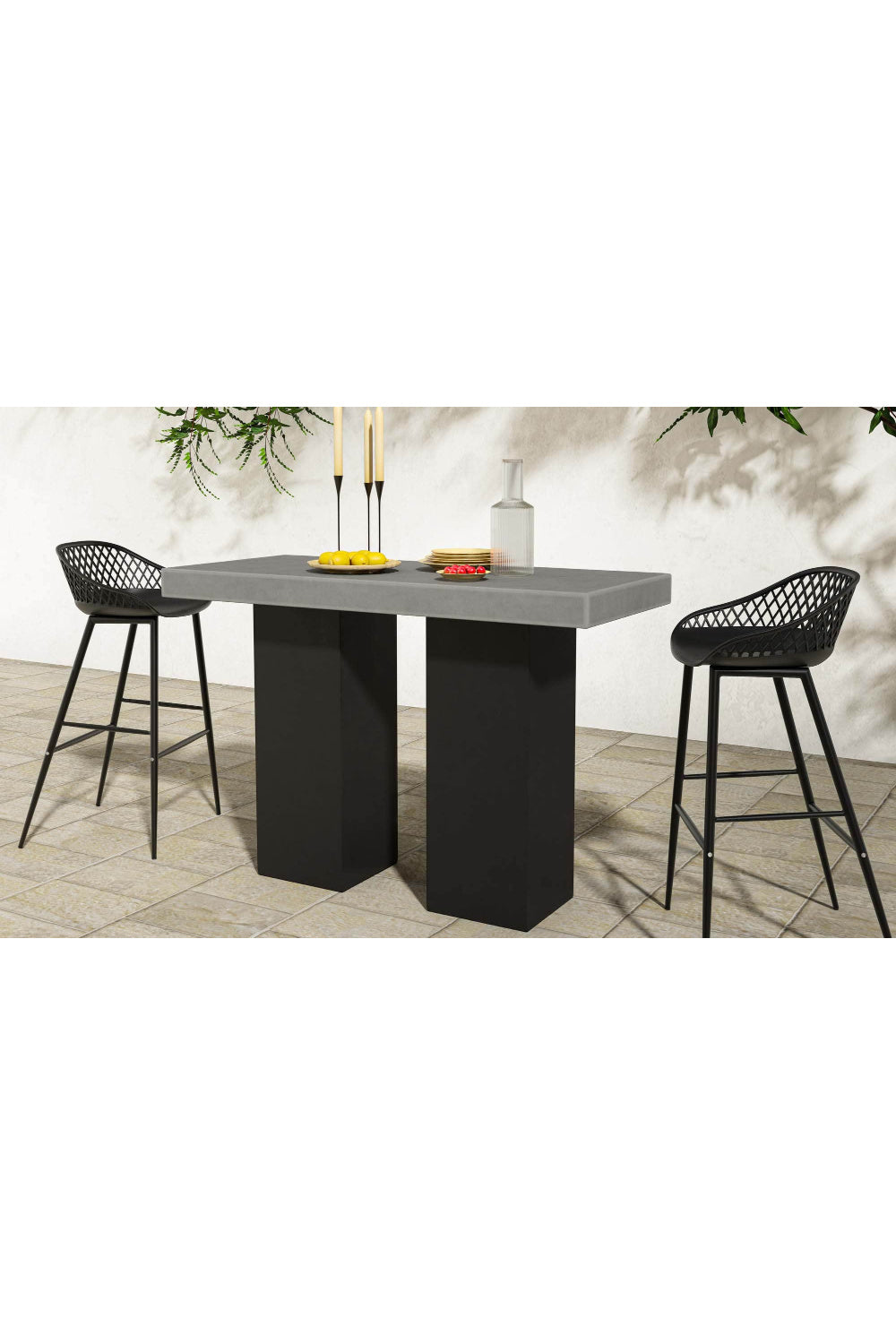 Modern European furniture - Gray Concrete Outdoor Bar Table - www.oroa.com | Oroa.com