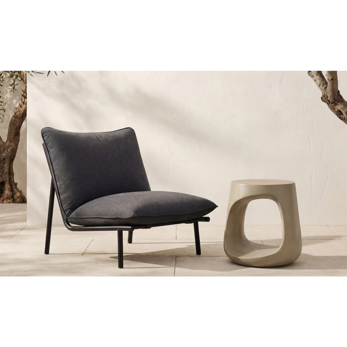 Modern European furniture - Monolithic Concrete Indoor/Outdoor Stool - www.oroa.com
