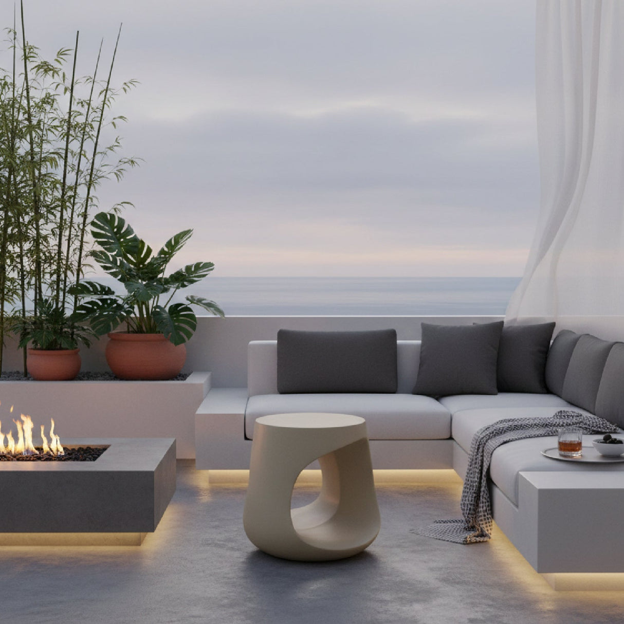 Modern European furniture - Monolithic Concrete Indoor/Outdoor Stool - www.oroa.com