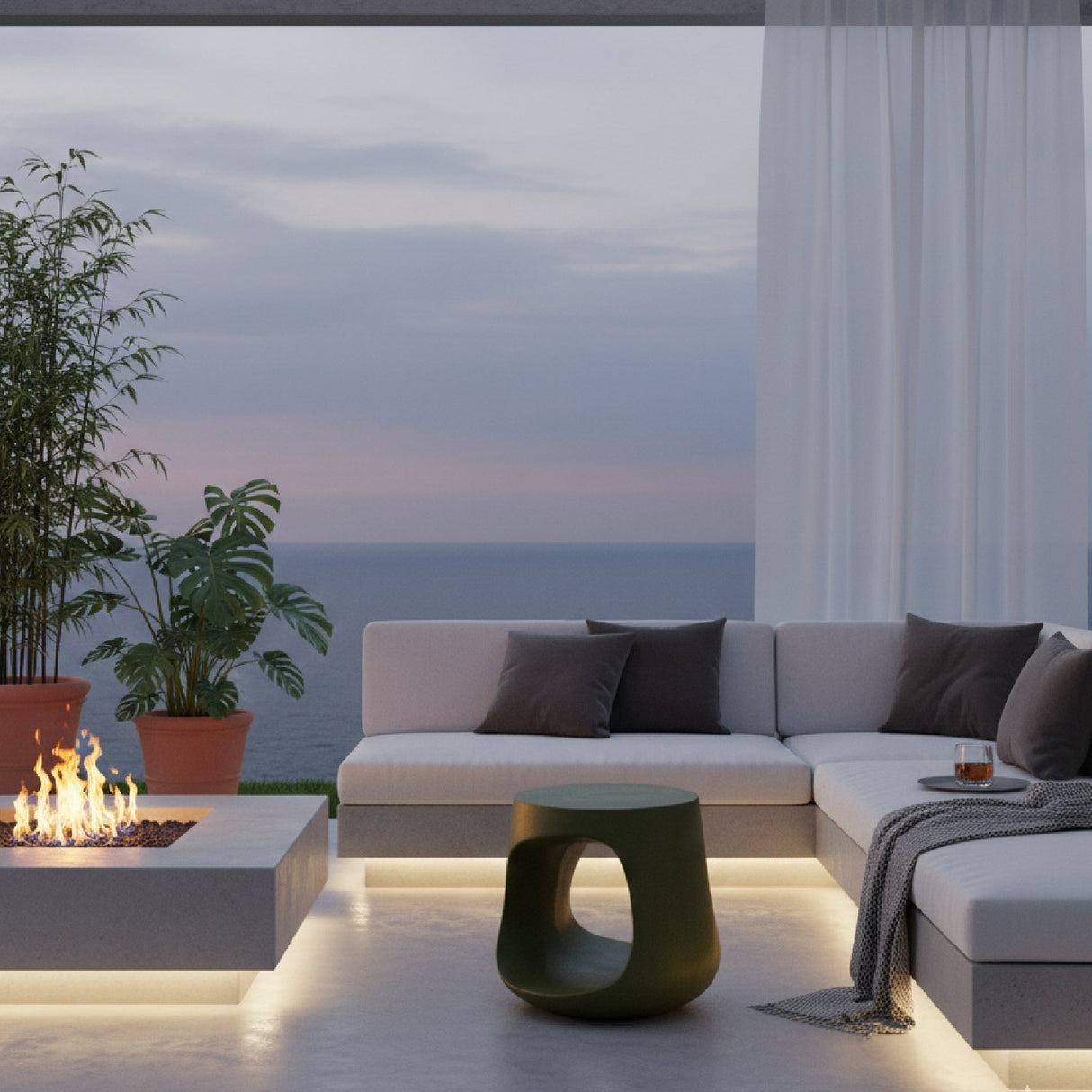 Modern European furniture - Monolithic Concrete Indoor/Outdoor Stool - www.oroa.com