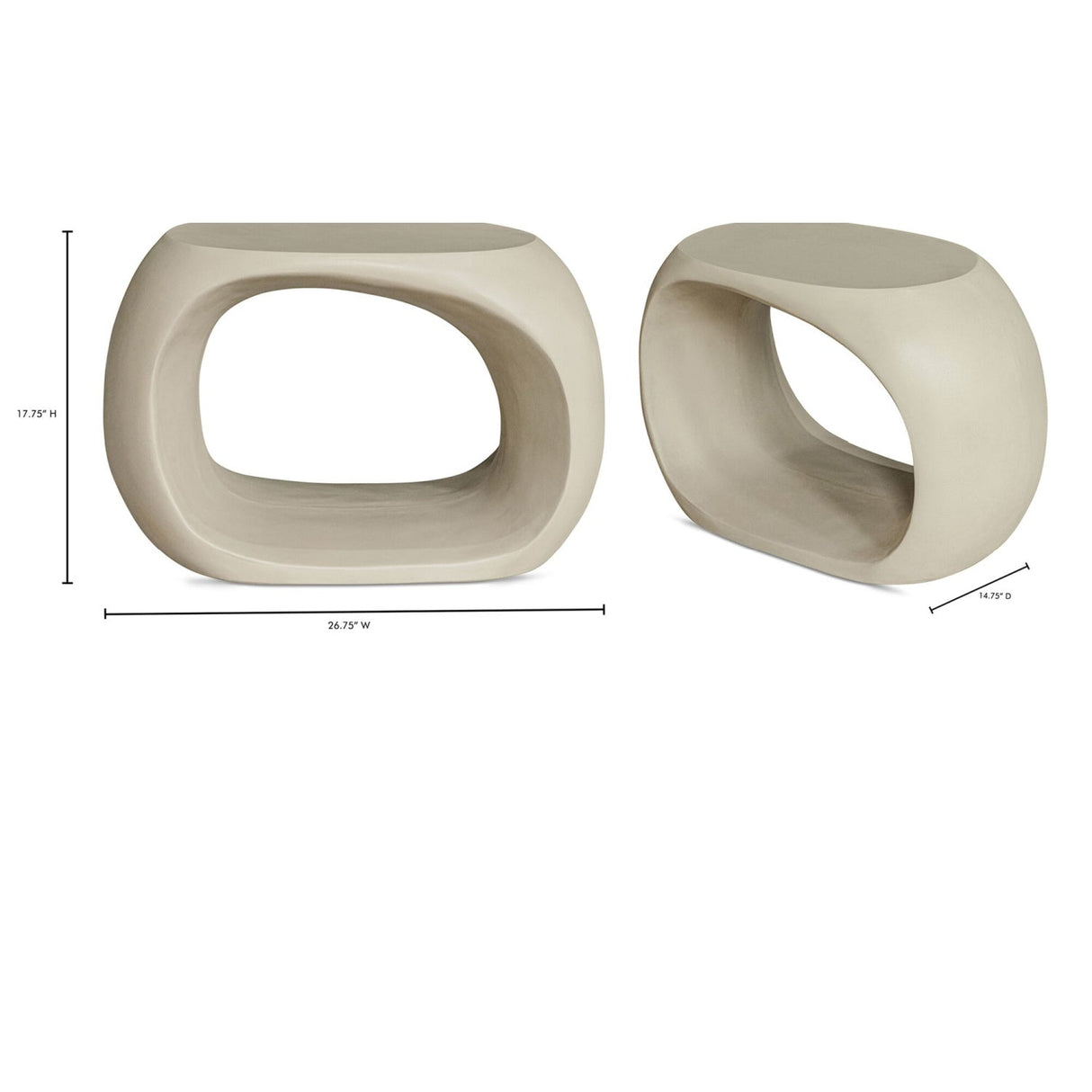 Modern European furniture - Carved Concrete Indoor/Outdoor Stool - www.oroa.com