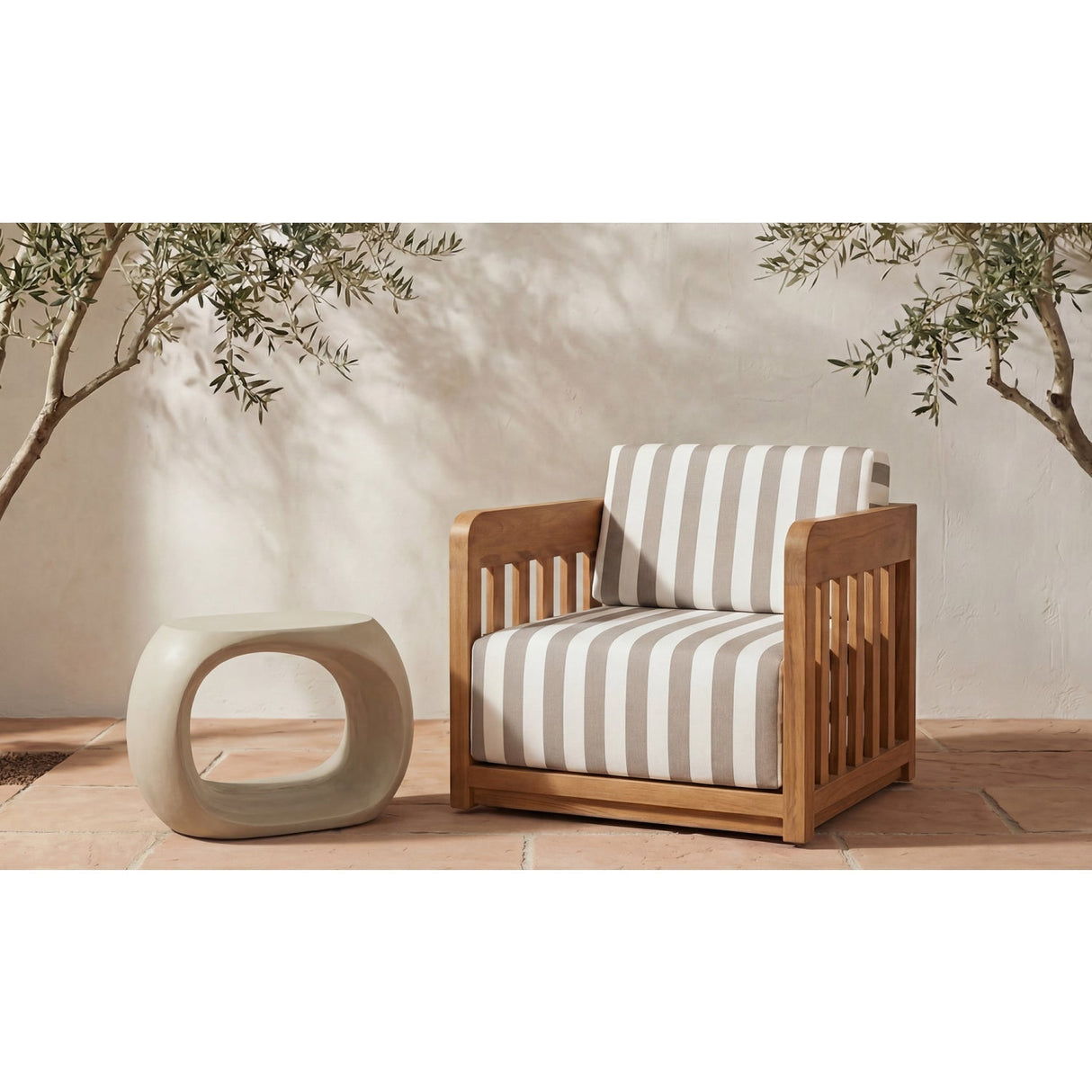 Modern European furniture - Carved Concrete Indoor/Outdoor Stool - www.oroa.com