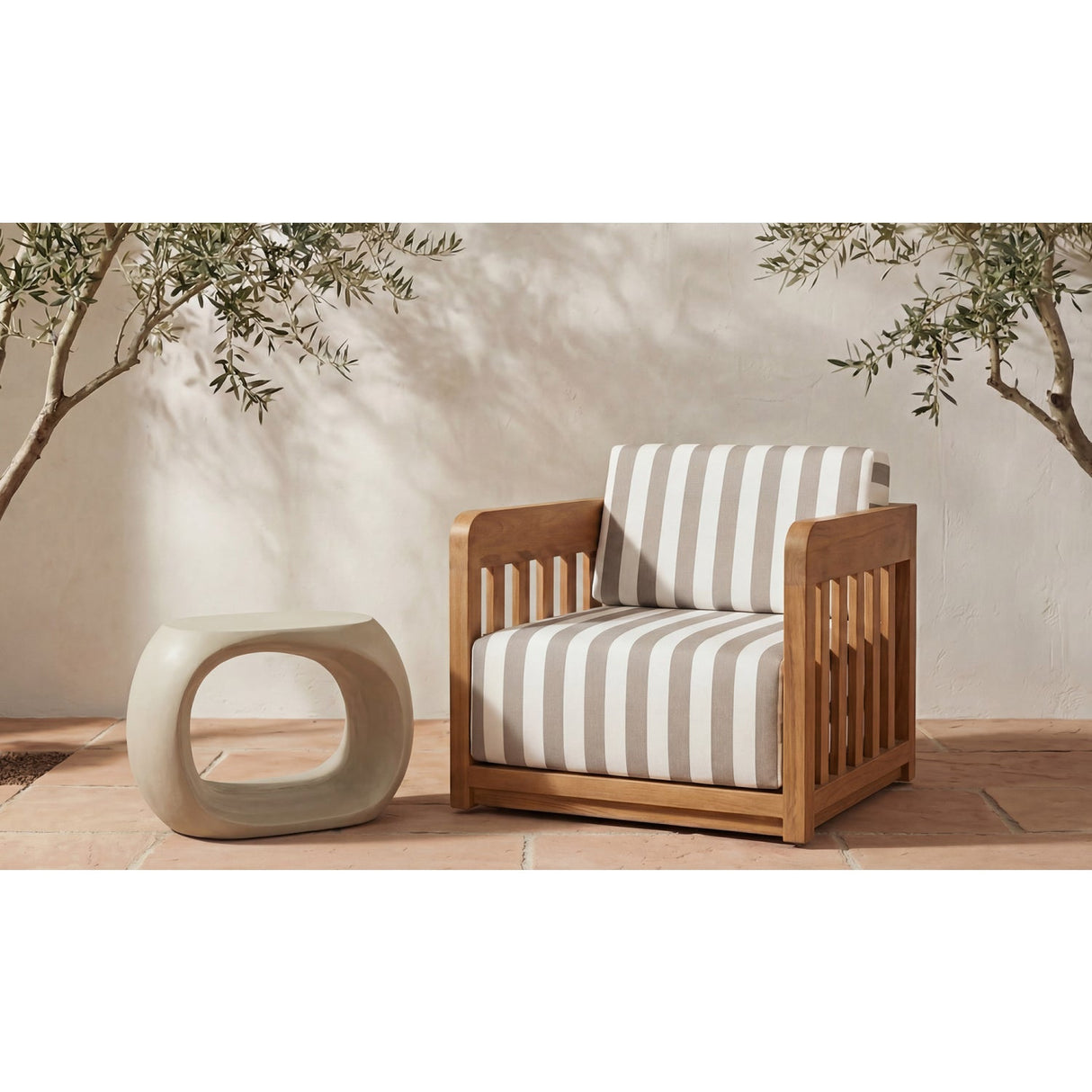 Modern European furniture - Carved Concrete Indoor/Outdoor Stool - www.oroa.com