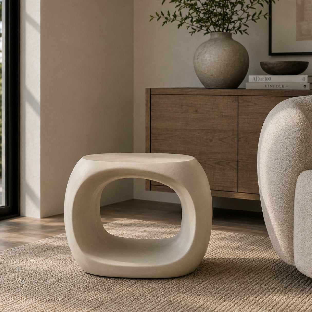 Modern European furniture - Carved Concrete Indoor/Outdoor Stool - www.oroa.com