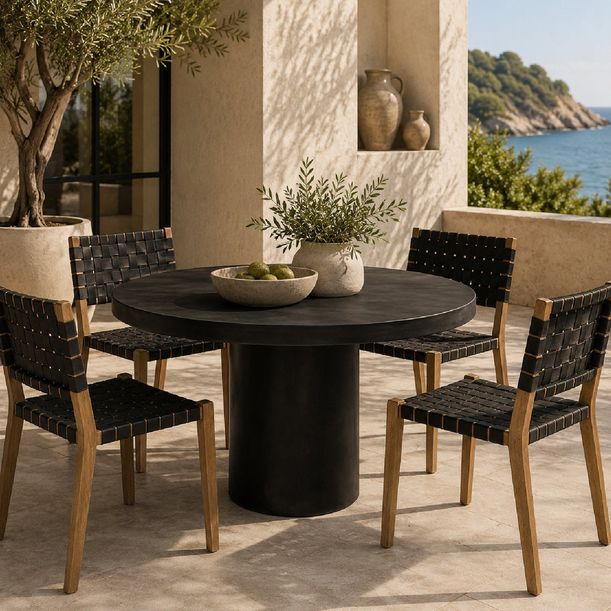 Modern European furniture - Matte Concrete Outdoor Dining Table - www.oroa.com