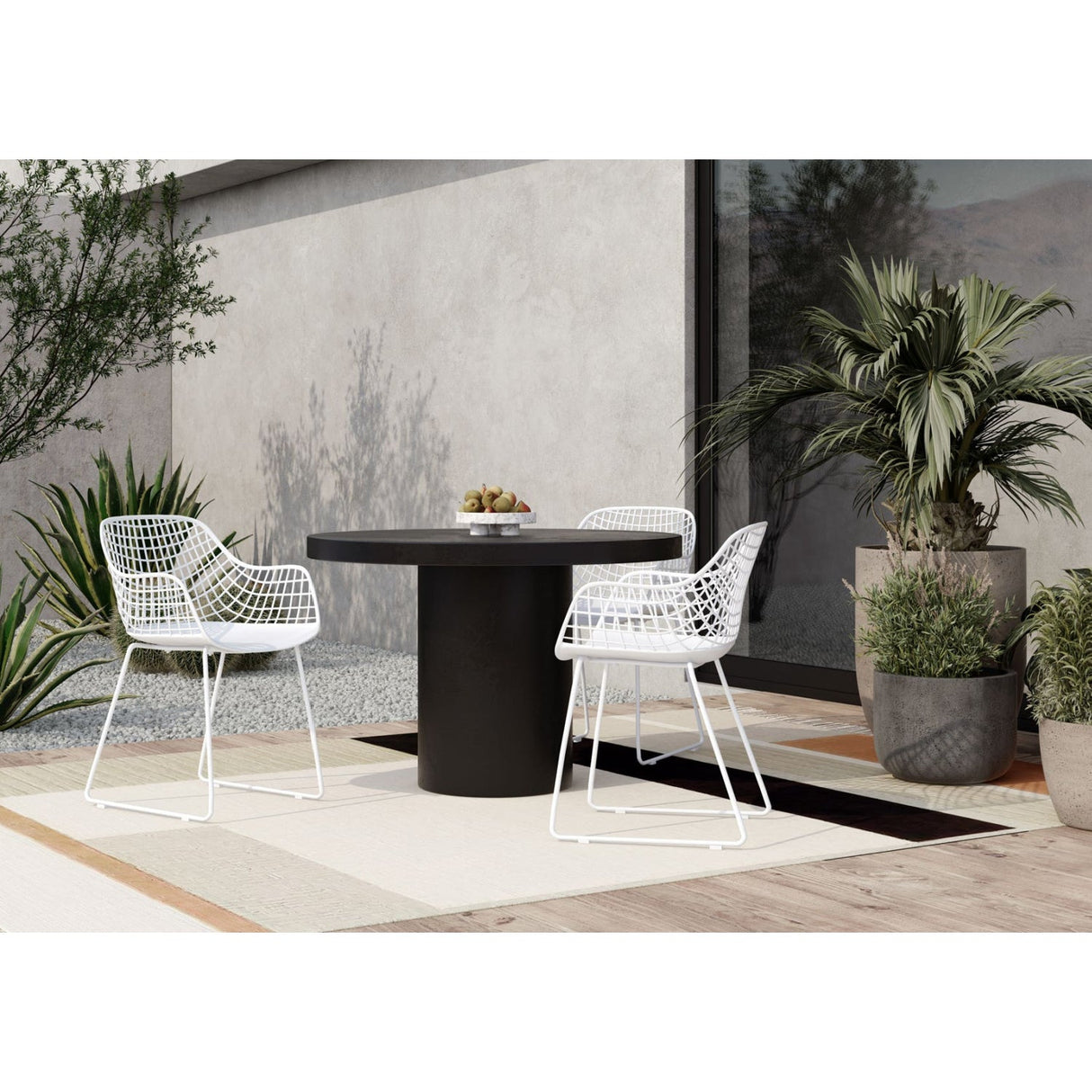 Modern European furniture - Matte Concrete Outdoor Dining Table - www.oroa.com