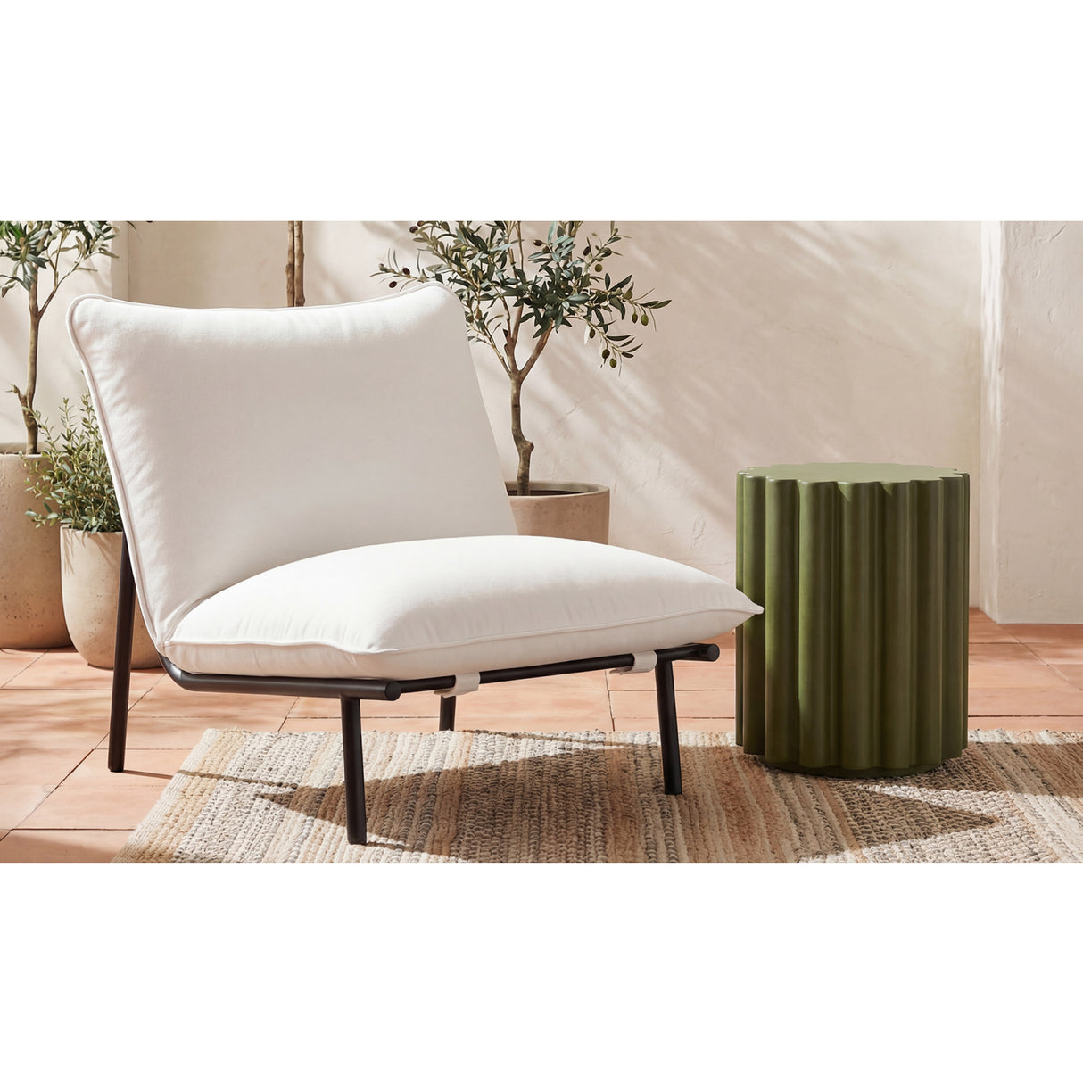 Modern European furniture - Scalloped Indoor/Outdoor Accent Table - www.oroa.com