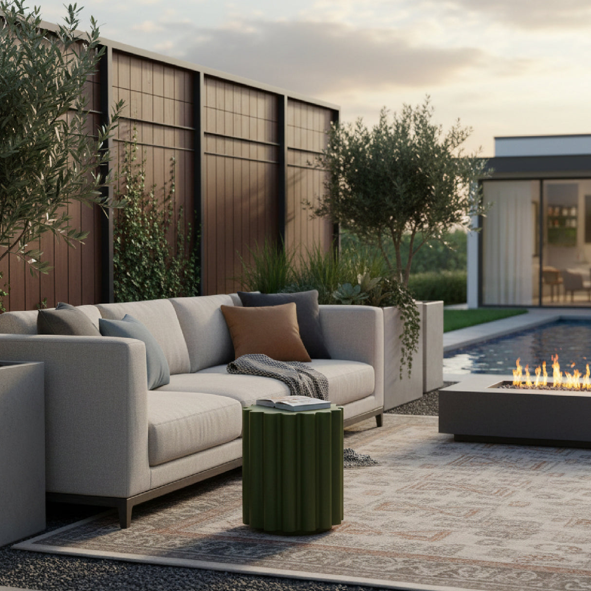 Modern European furniture - Scalloped Indoor/Outdoor Accent Table - www.oroa.com