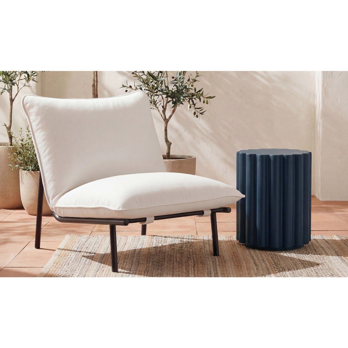 Modern European furniture - Scalloped Indoor/Outdoor Accent Table - www.oroa.com | Oroa.com