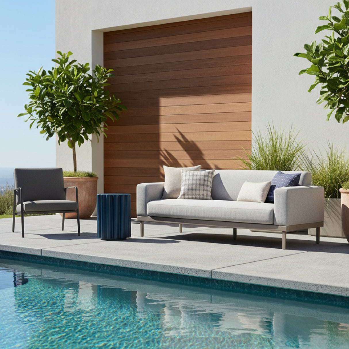 Modern European furniture - Scalloped Indoor/Outdoor Accent Table - www.oroa.com