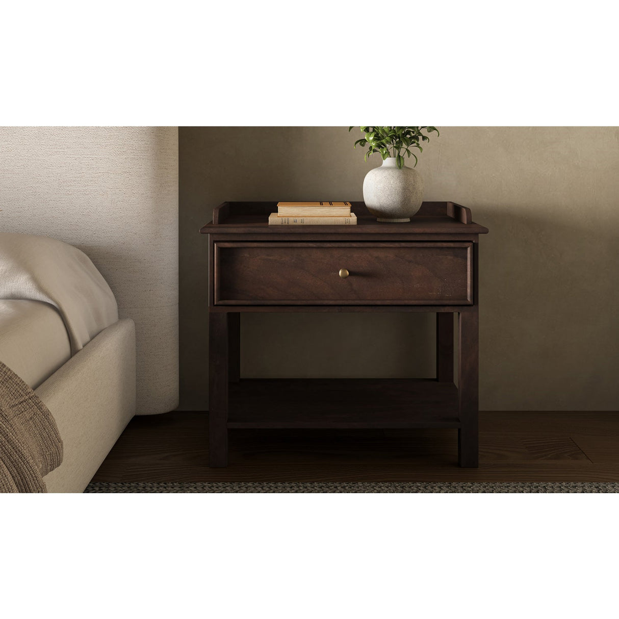 Modern European furniture - Brown Mango Wood Nightstand - www.oroa.com