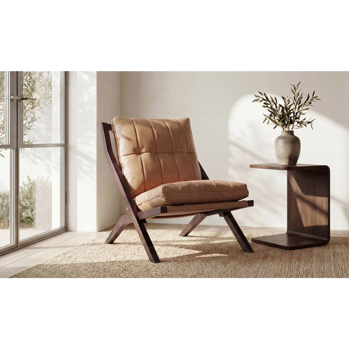 Modern or European furniture - C-Shape Solid Wood Side Table - www.oroa.com