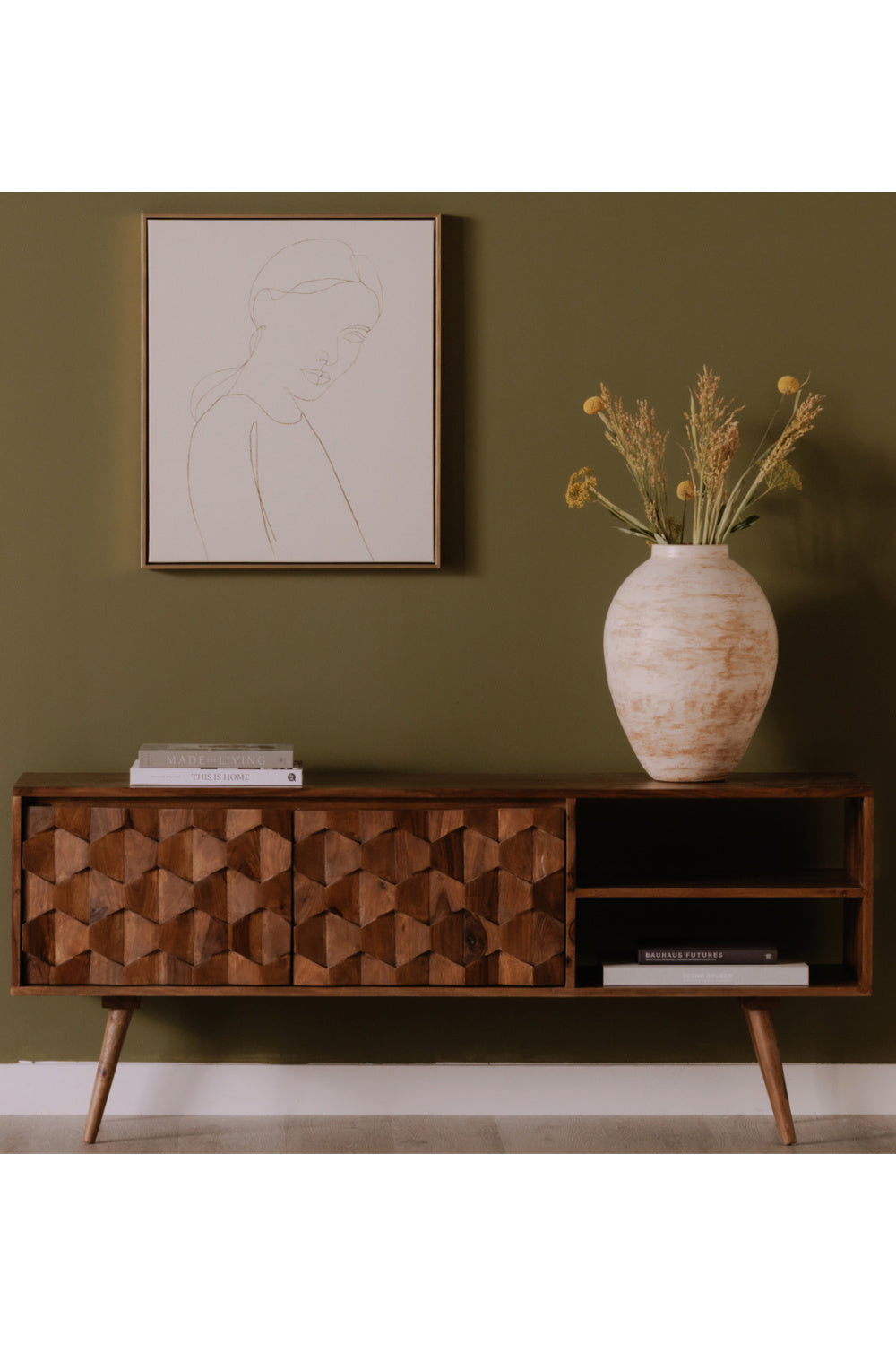 Modern European furniture - Natural Sheesham Media Cabinet - www.oroa.com