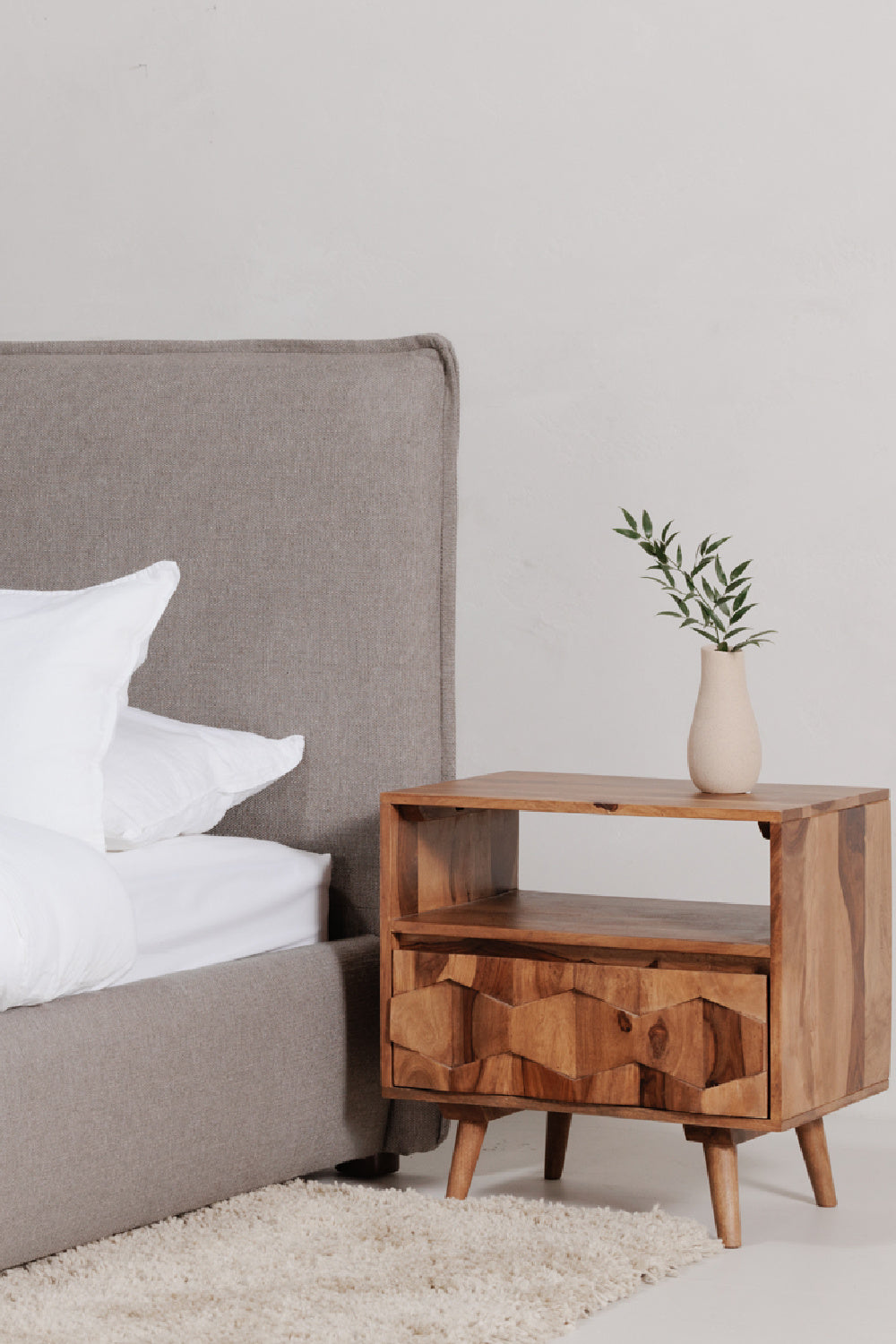Modern European furniture - Natural Wood Nightstand - www.oroa.com