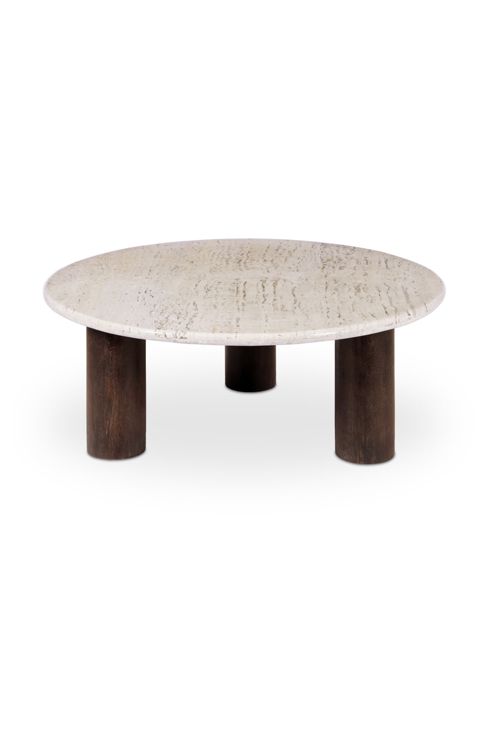 Modern European furniture - Beige Travertine Round Coffee Table - www.oroa.com