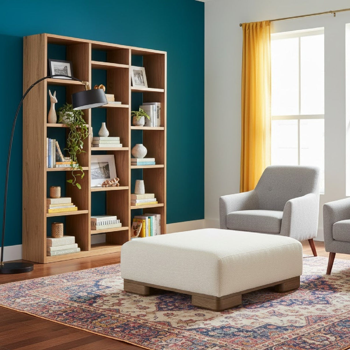 Modern European furniture - Solid Acacia 12-Shelf Bookcase - www.oroa.com