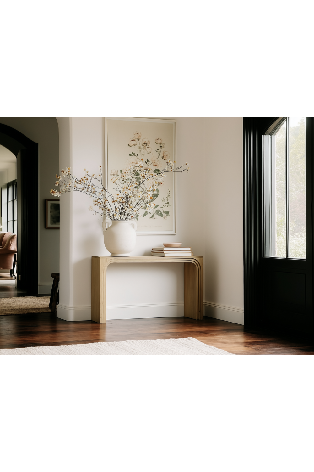 Solid Oak Arched Console Table | Novi Living Berkley | Oroa.com