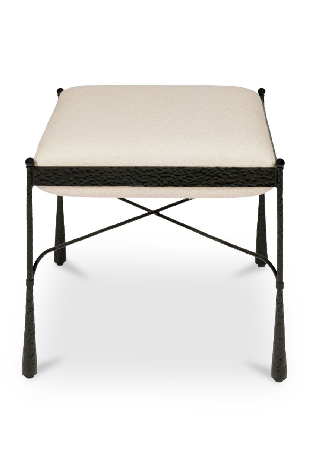 Modern European furniture - Iron Framed Cream Stool - www.oroa.com