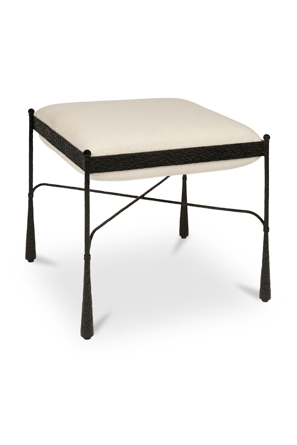 Modern European furniture - Iron Framed Cream Stool - www.oroa.com