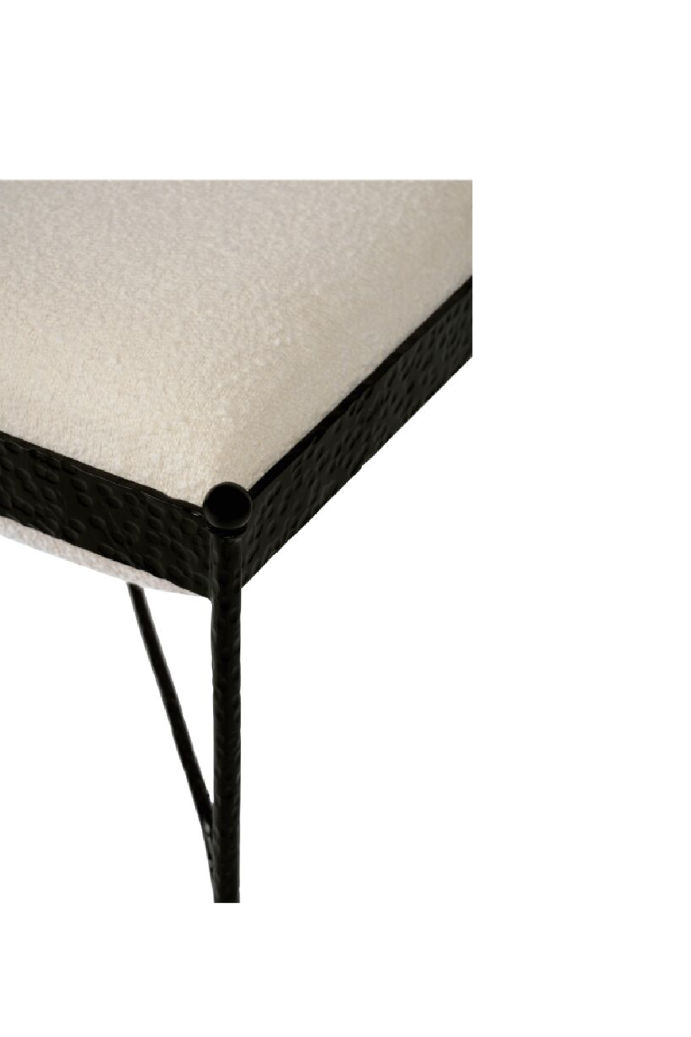 Modern European furniture - Iron Framed Cream Stool - www.oroa.com