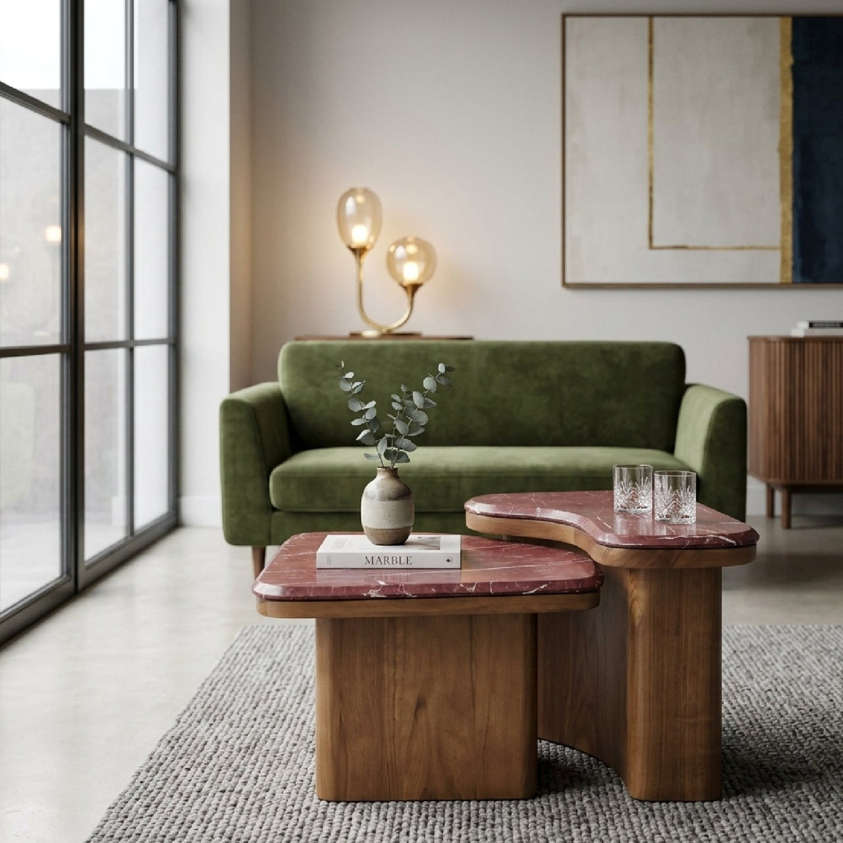 Modern or European furniture - Marble Nesting Coffee Tables (2) - www.oroa.com