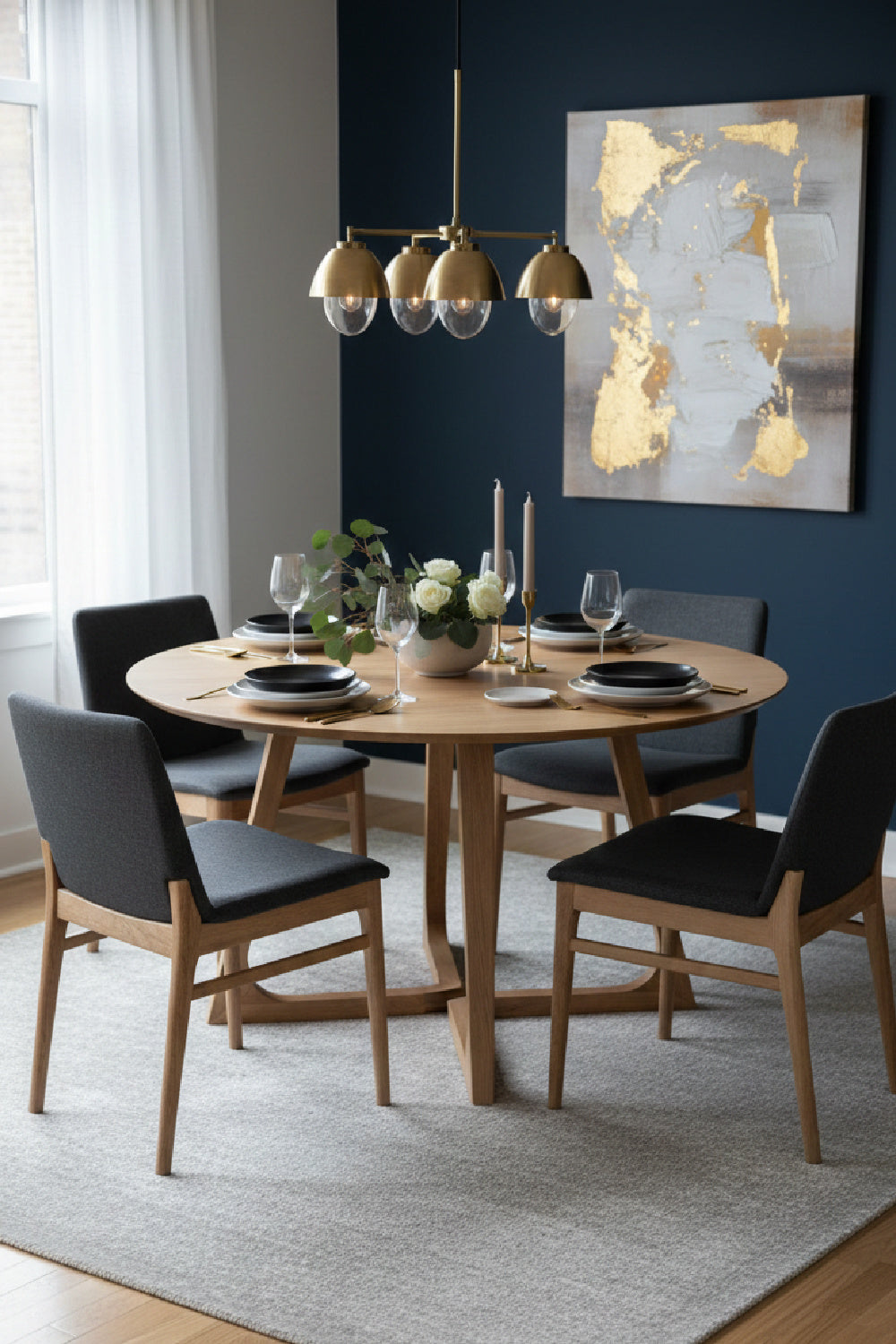 Natural Oak Round Dining Table | Novi Living Godenza